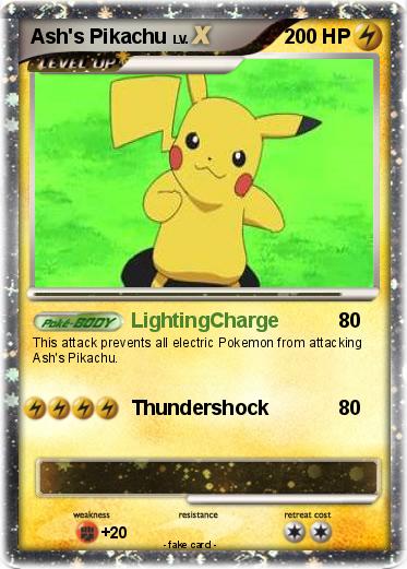 Pokémon Ash S Pikachu 194 194 Lightingcharge My Pokemon Card
