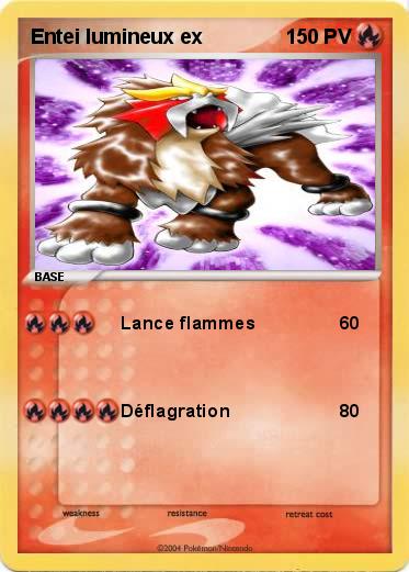 Pokemon Entei lumineux ex