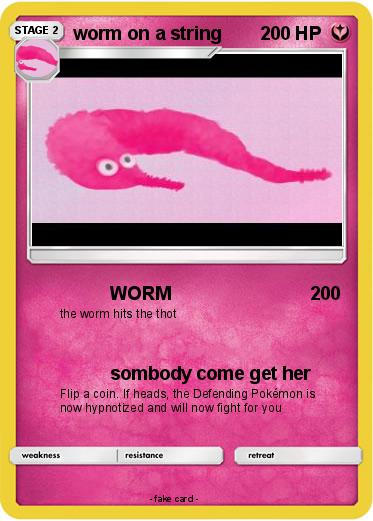 Pokemon worm on a string