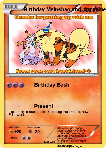 Pokemon Birthday Meinshao and  Arcanine