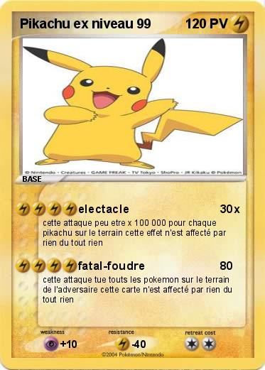Pokemon Pikachu ex niveau 99 