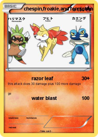 Pokemon chespin,froakie,and fennicken