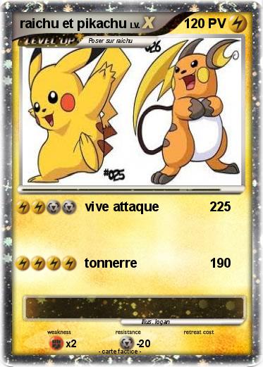 Pokemon raichu et pikachu