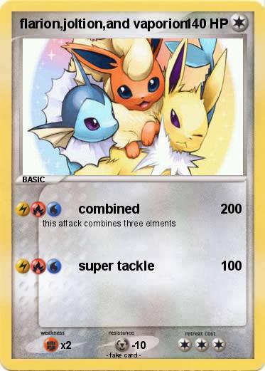 Pokemon flarion,joltion,and vaporion