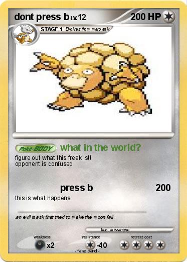 Pokemon dont press b