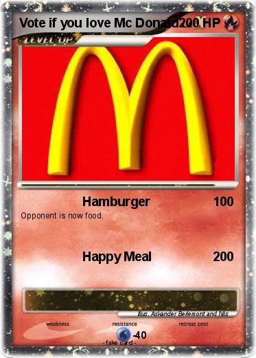 Pokemon Vote if you love Mc Donald