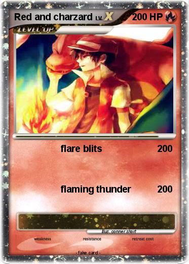Pokemon Red and charzard