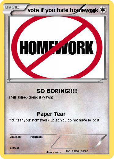 Pokemon vote if you hate homework