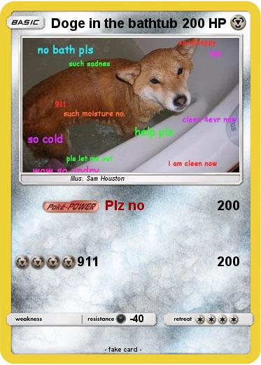 Pokemon Doge in the bathtub