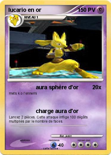 Pokemon lucario en or