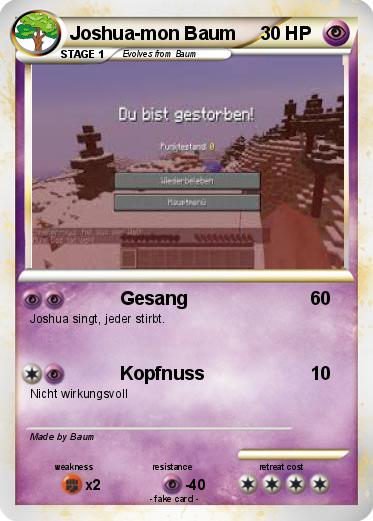 Pokemon Joshua-mon Baum