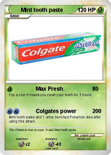 Pokemon Mint tooth paste