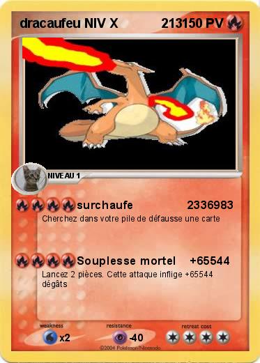Pokemon dracaufeu NIV X            213