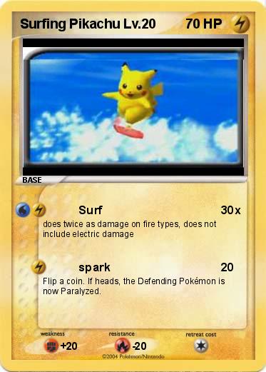 Pokemon Surfing Pikachu Lv.20