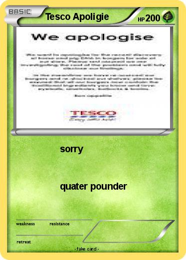 Pokemon Tesco Apoligie