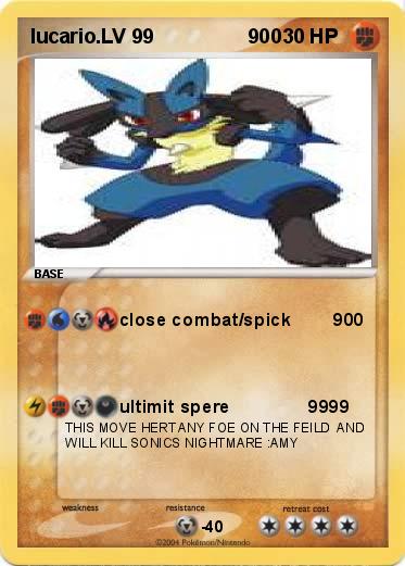 Pokemon lucario.LV 99                 900