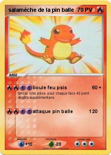 Pokemon salamèche de la pin balle 