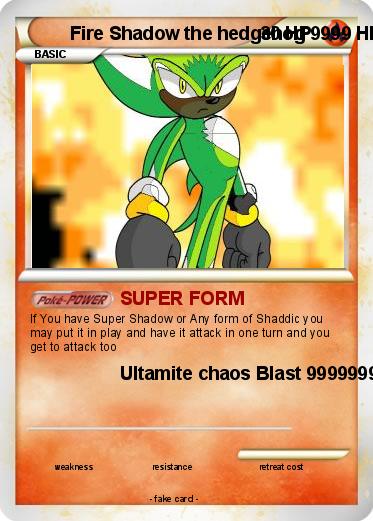 Pokemon Fire Shadow the hedgehog 9999 HP