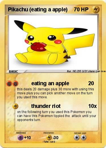 Pokemon Pikachu (eating a apple)