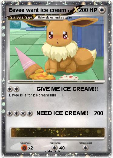 Pokemon Eevee want ice cream