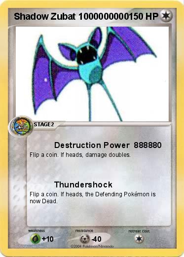 Pokemon Shadow Zubat 1000000000