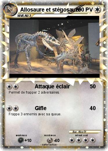 Pokemon Allosaure et stégosaure