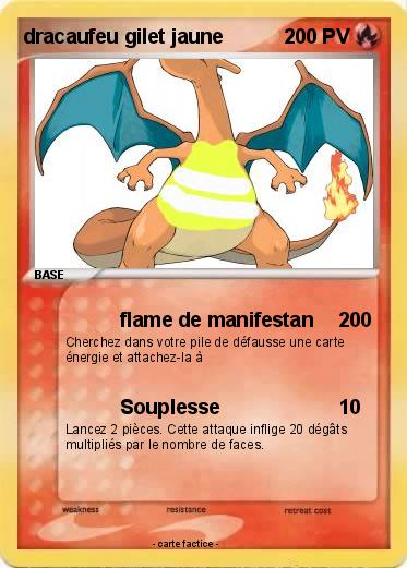 Pokemon dracaufeu gilet jaune