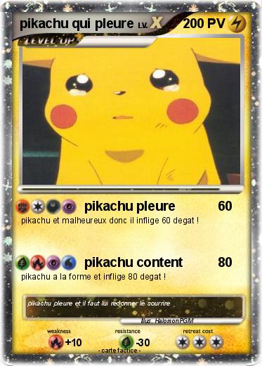 Pokemon pikachu qui pleure