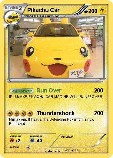 Pokemon Pikachu Car