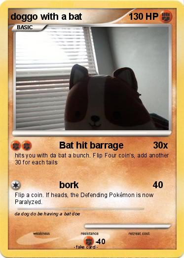 Pokemon doggo with a bat