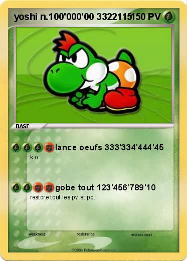 Pokemon yoshi n.100'000'00 3322115