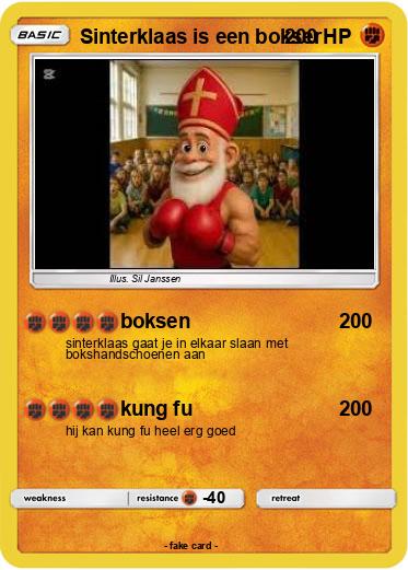 Pokemon Sinterklaas is een bokser