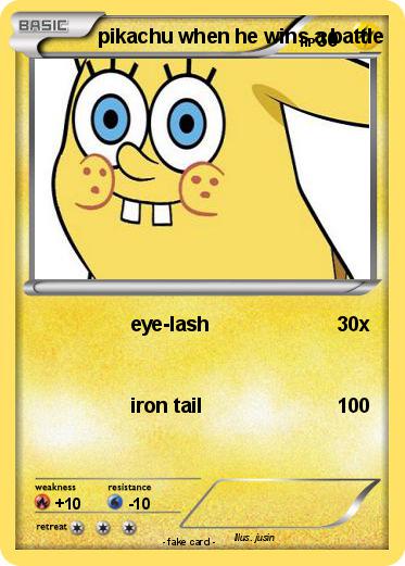 Pokemon pikachu when he wins a battle