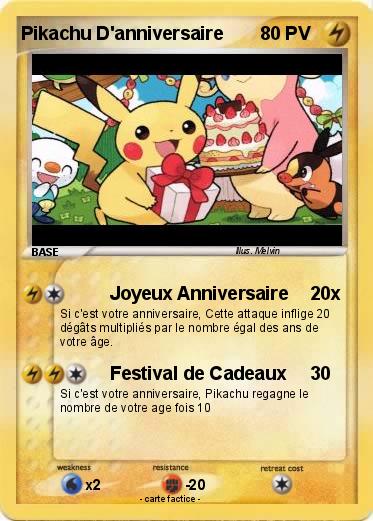 Pokemon Pikachu D'anniversaire