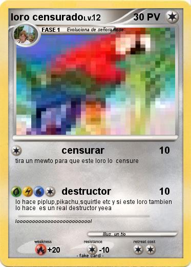 Pokemon loro censurado