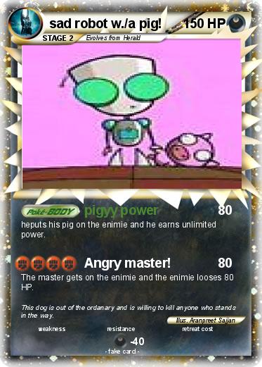 Pokemon sad robot w./a pig!