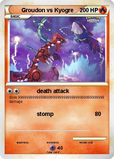 Pokemon Groudon vs Kyogre
