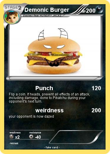 Pok mon Demonic Burger Punch My Pokemon Card