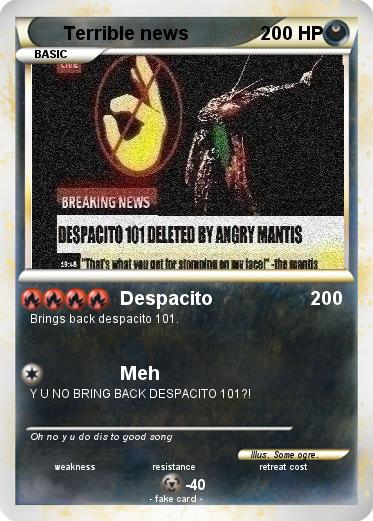 Pokemon Terrible news