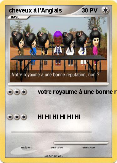 Pokemon cheveux à l'Anglais