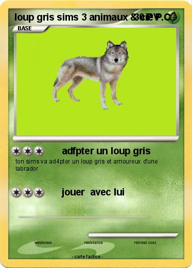 Pokemon loup gris sims 3 animaux & cie P.C