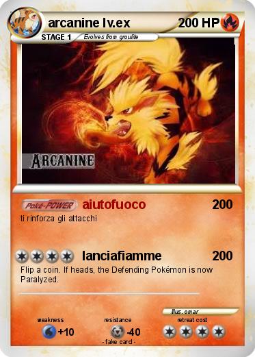 Pokemon arcanine lv.ex
