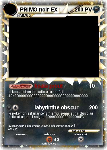 Pokemon PRIMO noir EX