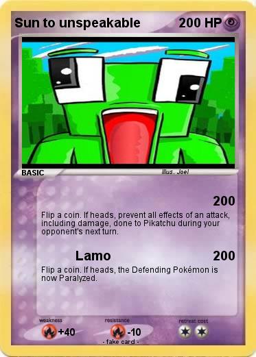 Pokemon Sun to unspeakable