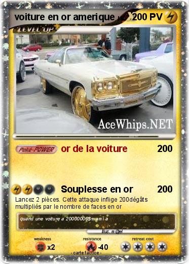 Pokemon voiture en or amerique