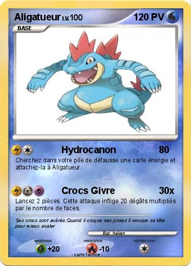 Pokémon Aligatueur 147 147 - Hydrocanon - Ma carte Pokémon