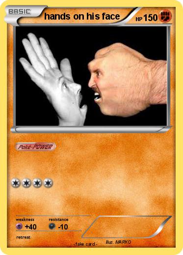 Pokemon hands on his face