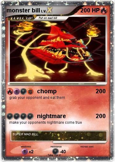 Pokemon monster bill