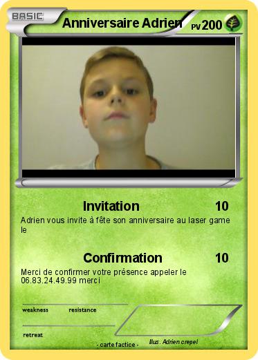 Pokemon Anniversaire Adrien