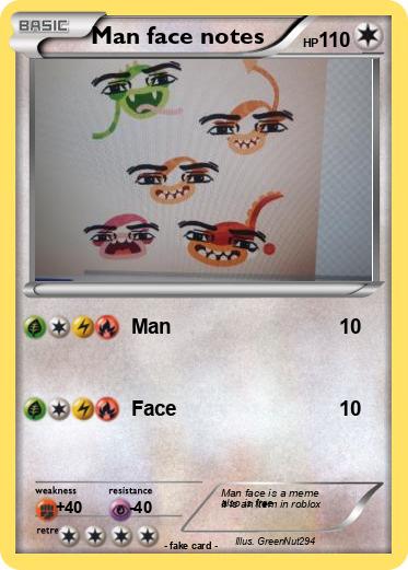 Pokemon Man face notes